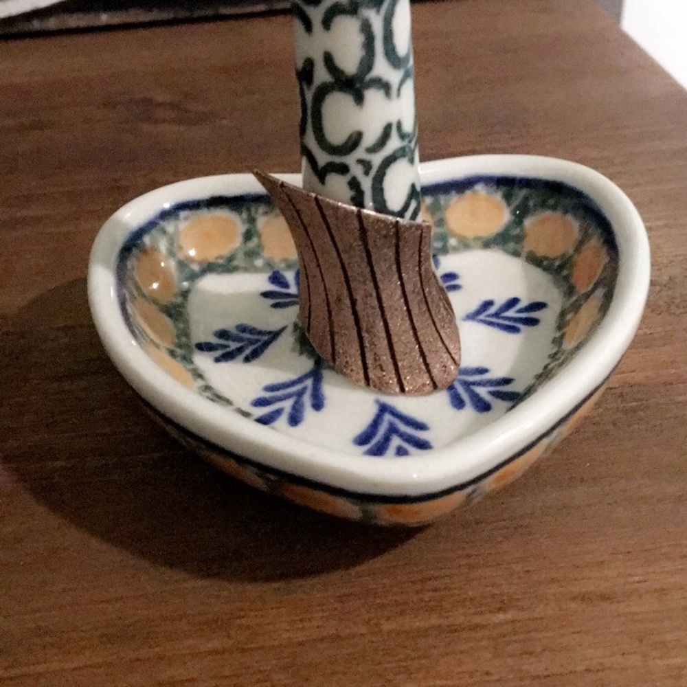 Hp Rose Gold Concave Statement Ring - image 2